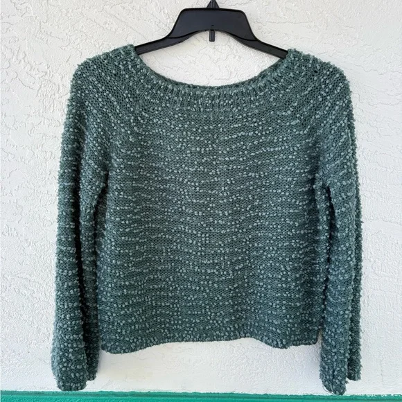 Billabong Off The Beat Nubby Sweater Medium Turquoise Long Sleeve - Picture 2 of 6